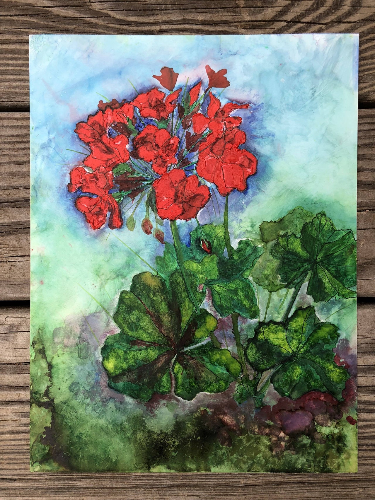 Geraniums Painting : Art Prints and Greeting Cards