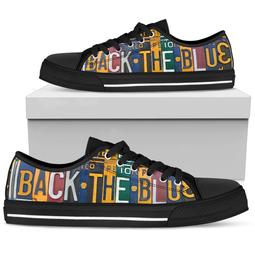Back The Blue Police Support Men's Low Top Shoes