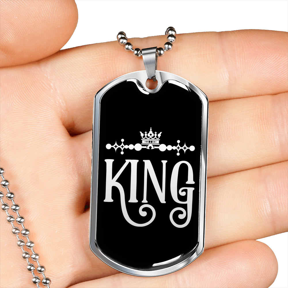 king dog tag personalized pendant