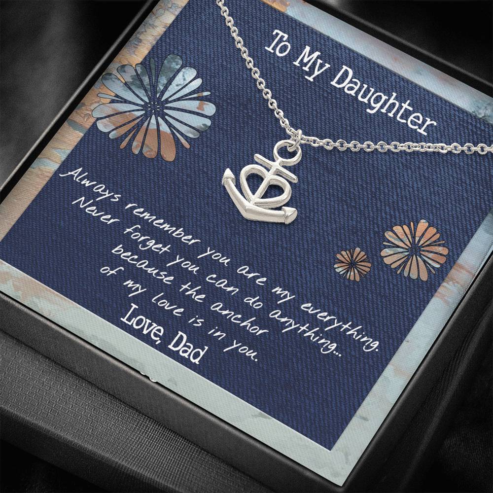 Personalized Message Card My Everything Anchor Necklace