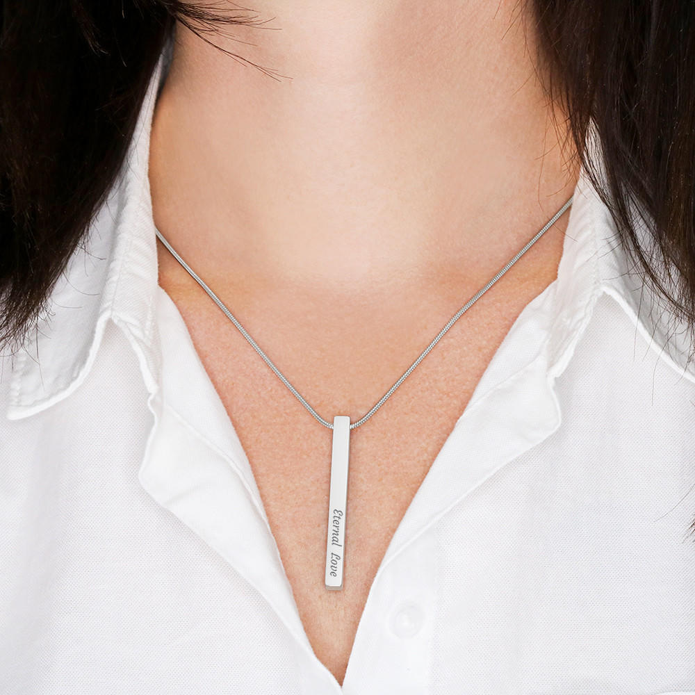 Personalized Engraved Front and Back Stick Necklace