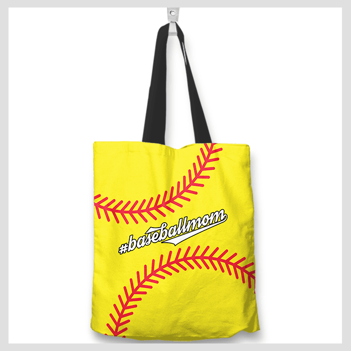Baseball Mom Yellow Tote Bag