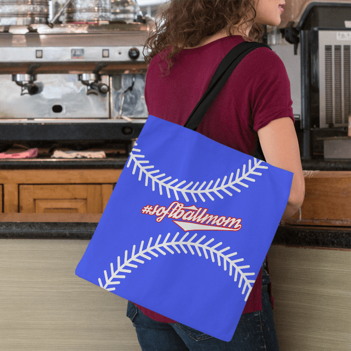 Baseball Mom Blue Tote Bag