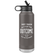 vet tech appreciation etched stainless steel gray water bottle