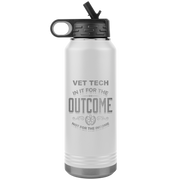 vet tech appreciation etched stainless steel white water bottle