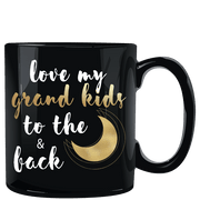 Love My Grandkids to the Moon and Back Black Mug