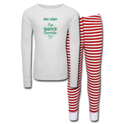 Kids’ Pajama Set Santa's Favorite - white/red stripe