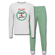 Personalized Women's Holiday Pajama Set - white/green stripe