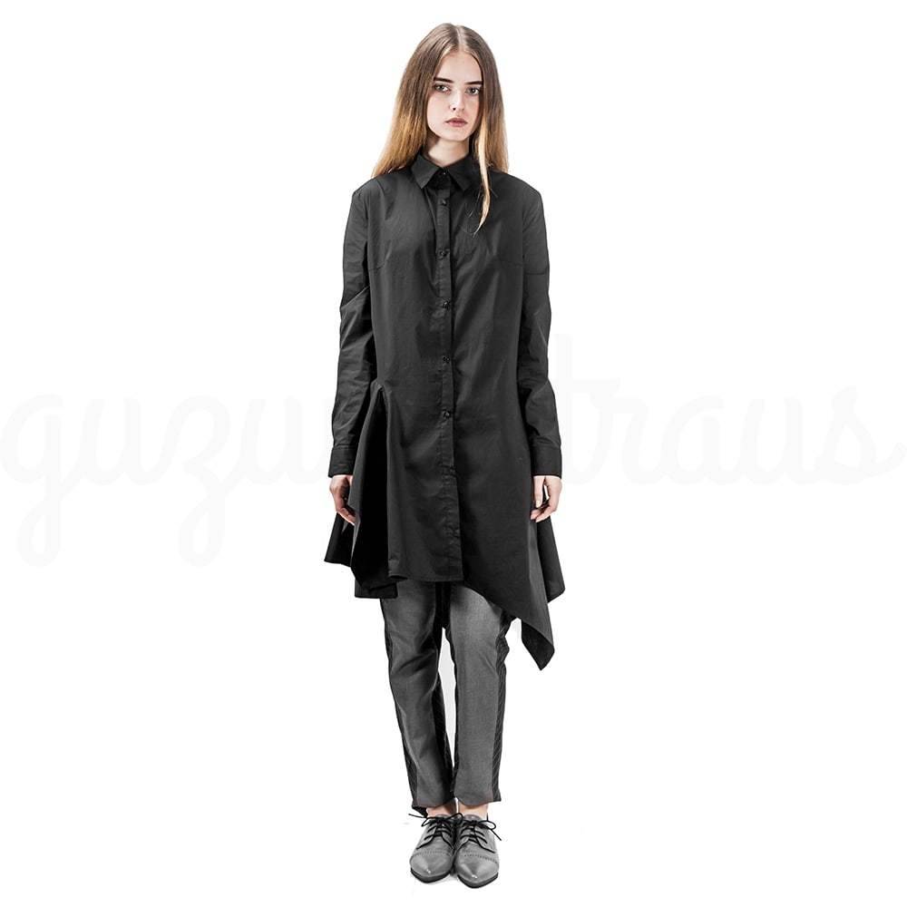 dark gray  asymmetric cotton jacket