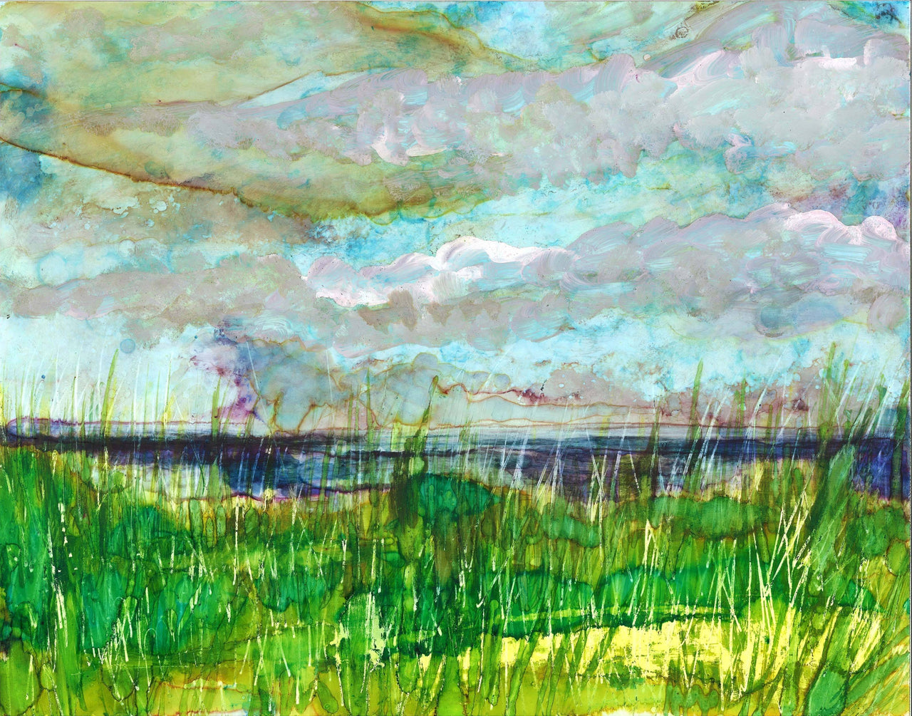 Stormy Beach Original Painting and Greeting Cards