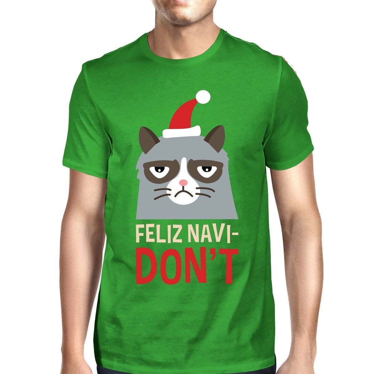 Feliz Navidon't Green Unisex T-shirt Christmas Gift For Cat Lovers