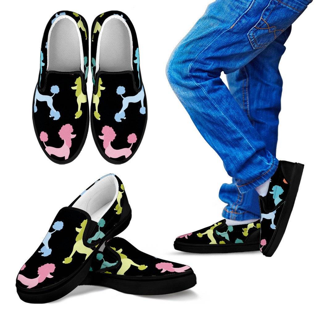 Poodle Design Kids Slip On Shoes – Raggzz Custom Styles