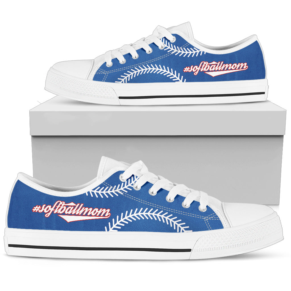 Softball Mom Blue Low Top Shoes