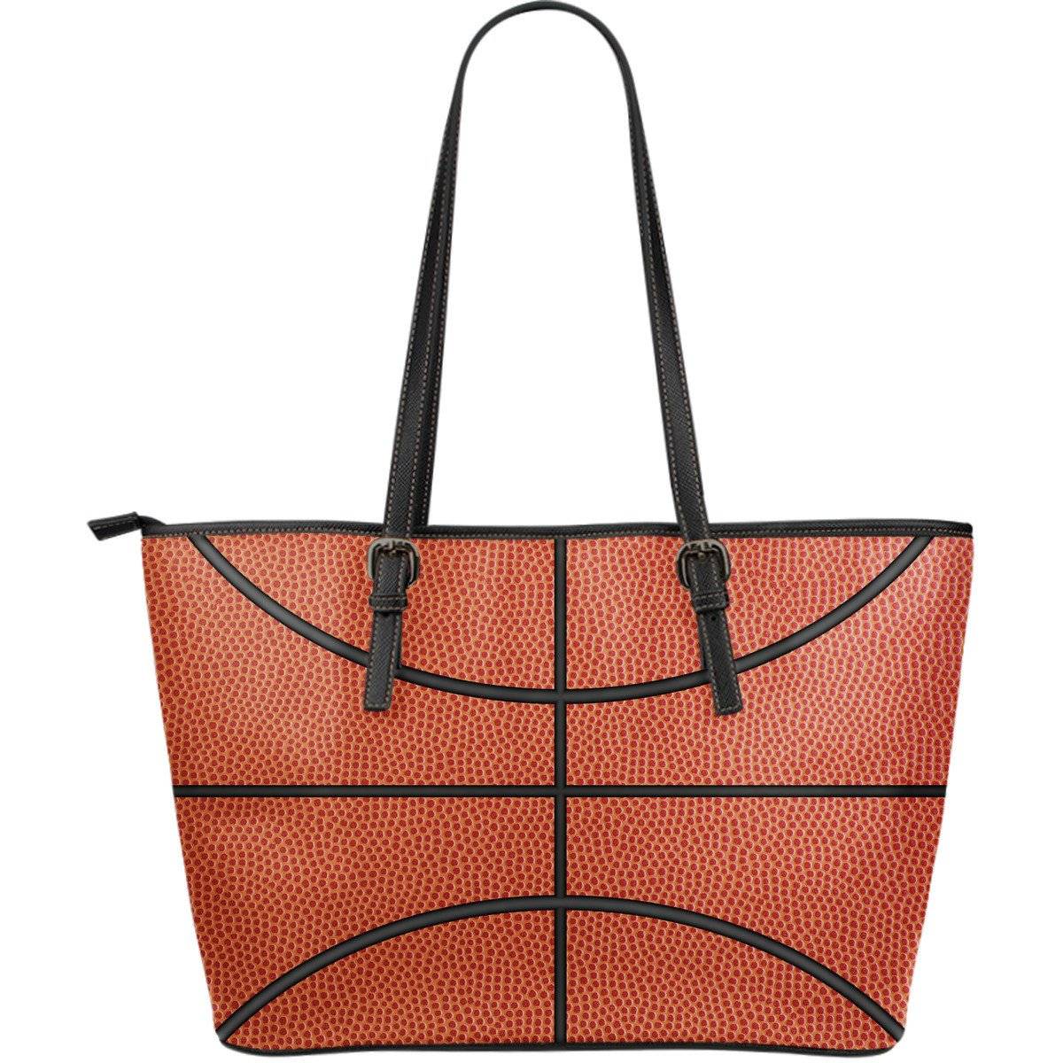 basketball pattern vegan leather tote