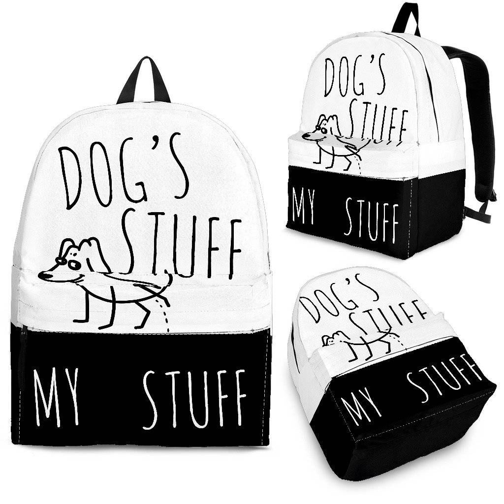 Black and White Dog's Stuff My Stuff Backpack