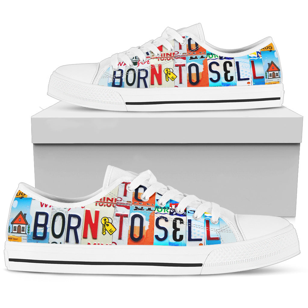 Realtor Born To Sell Men's Low Top Canvas Shoes