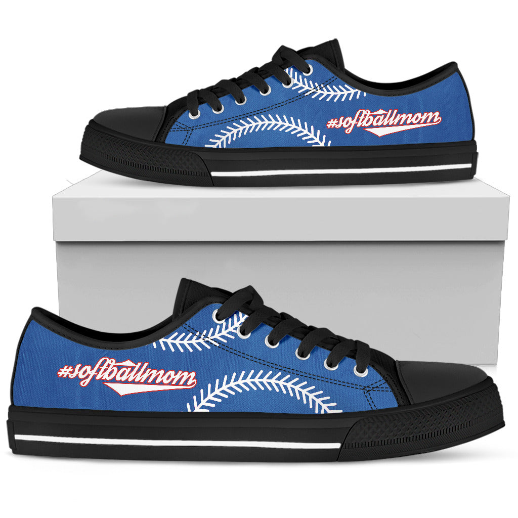 Softball Mom Blue Low Top Shoes
