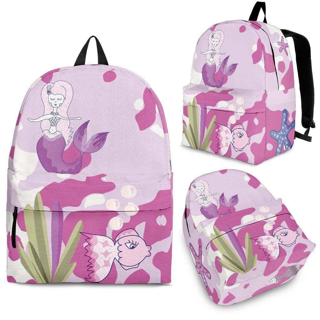 mermaid pink backpack 3 sizes