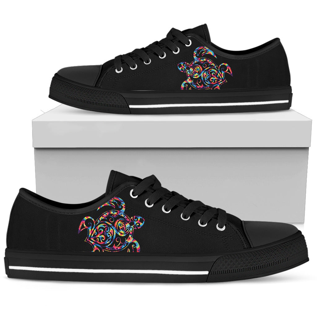 Colorful Sea Turtle Low Top Shoes