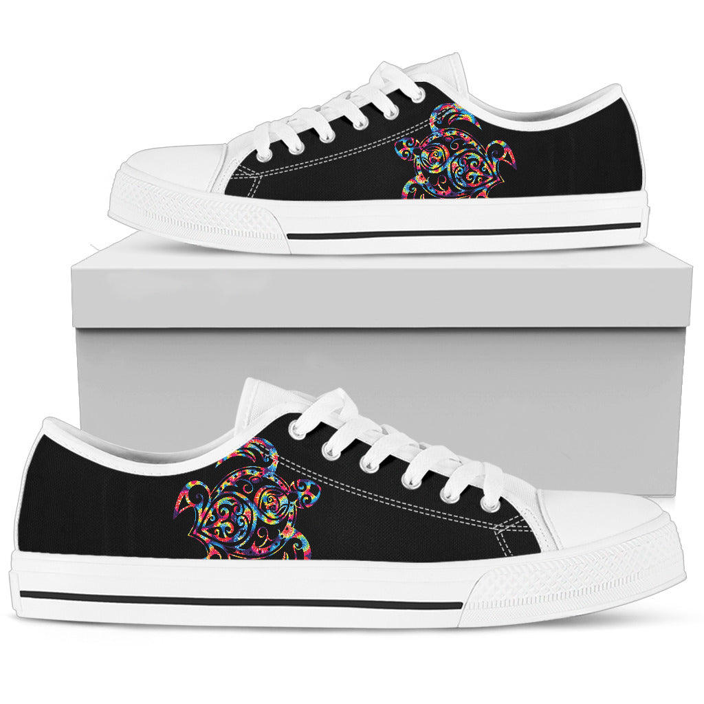 Colorful Sea Turtle Low Top Shoes