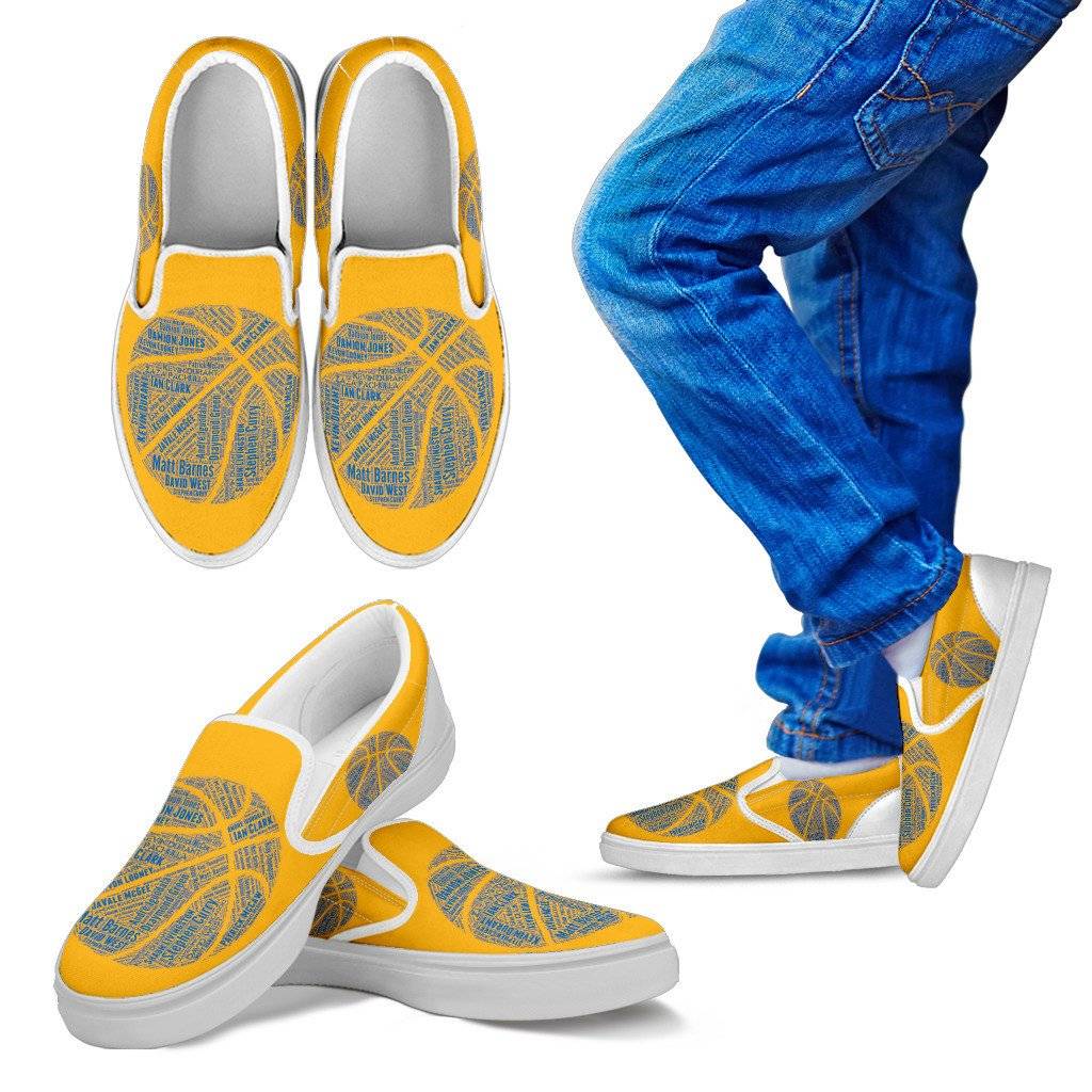 GSW KIds Yellow and Blue Slip On Shoes