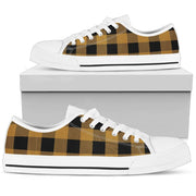 Yellow Buffalo Plaid Ladies Low Top Shoes