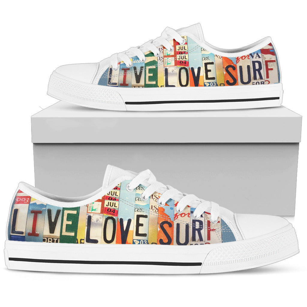 love surfing mens graphic canvas shoes