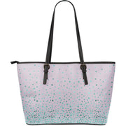 Confetti Sparkles Vegan Leather Tote Pink with Blue Sparkles 