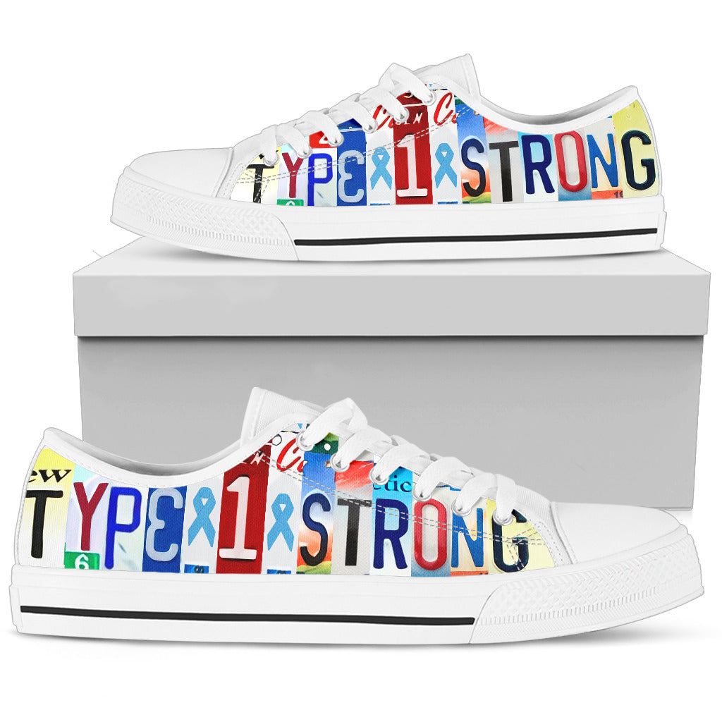 Diabetes #type1strong women's lowtop canvas shoes