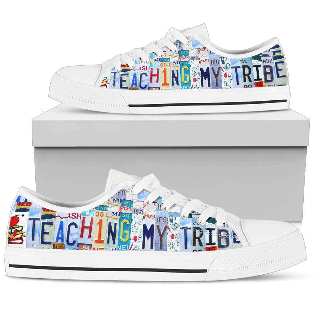 Teachers Canvas Shoes Teaching My Tribe Custom Sneakers