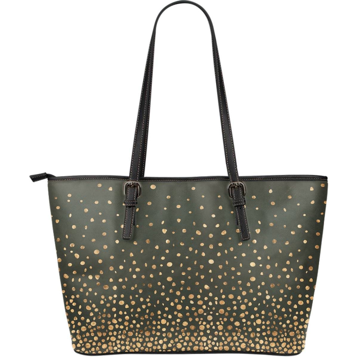Confetti Sparkles Vegan Leather Tote Charcoal and Gold 