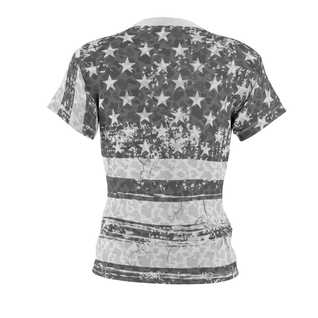 american flag camo allover print t shirt ghost mockup back view