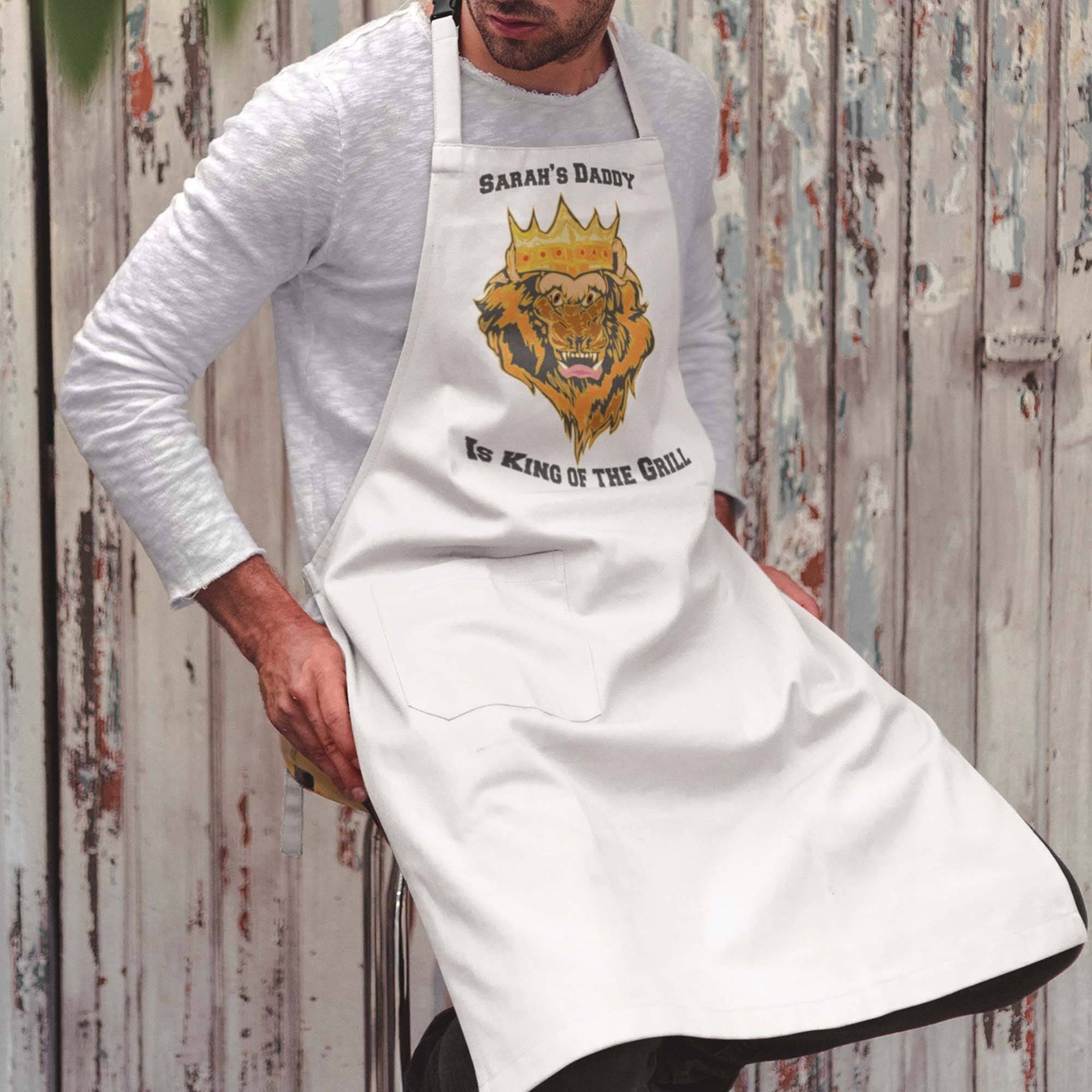 Dad Is King of the Grill Apron Personalized