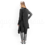 dark gray  asymmetric cotton jacket back view