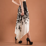 black and white asymmetric skirt 