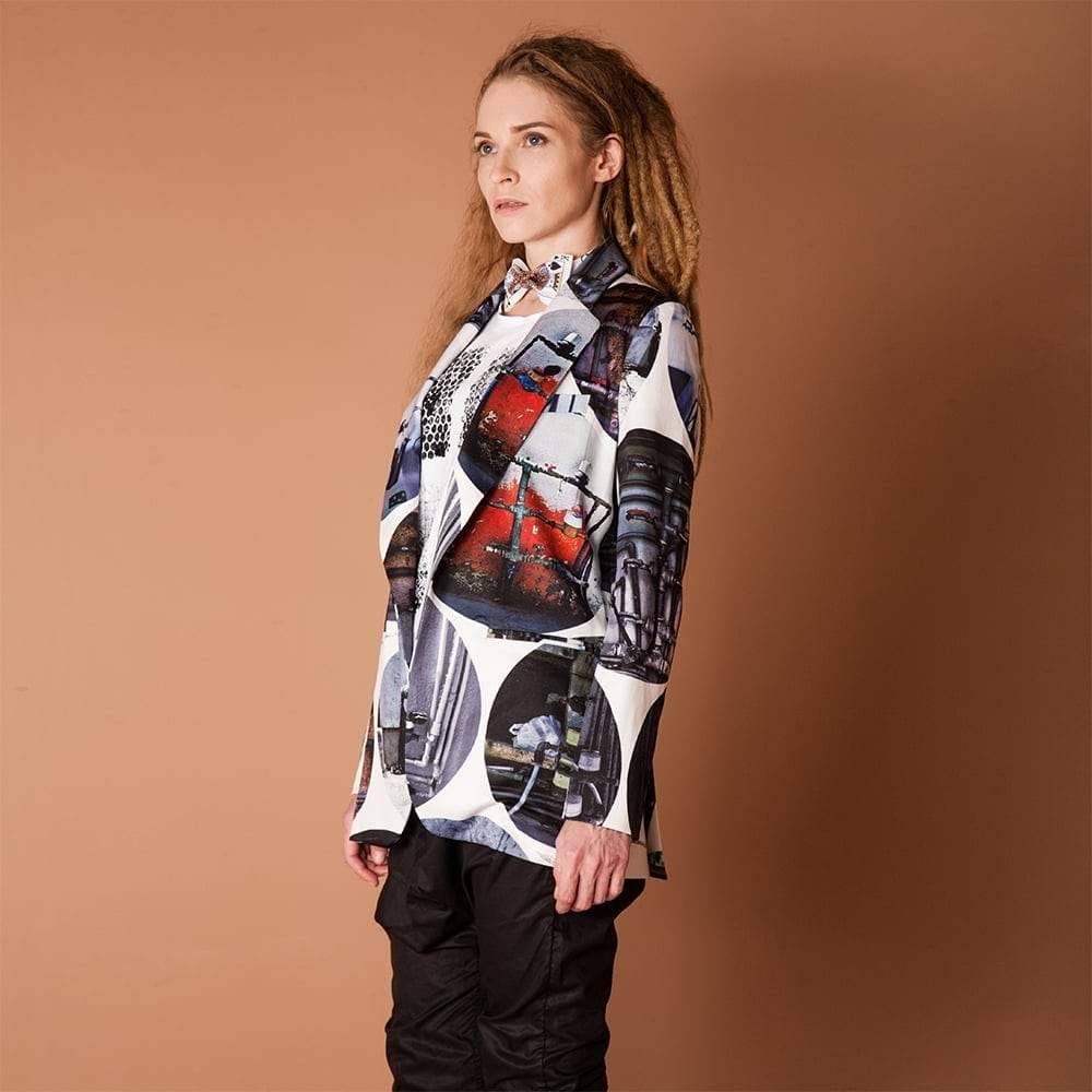 womens relaxed graphic blazer