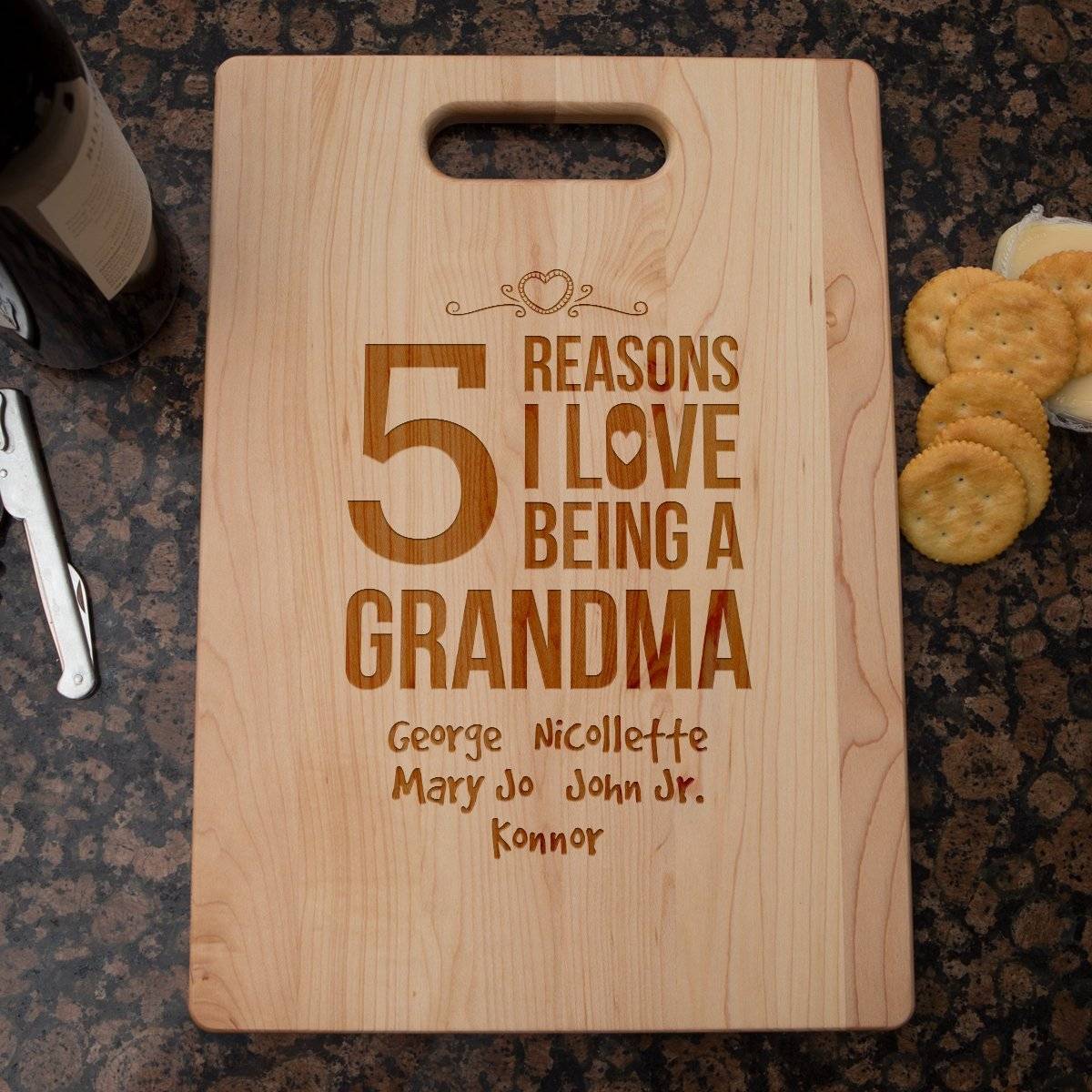 grandma cutting board add names