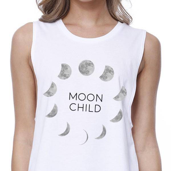 moon child moon phases white crop top closeup