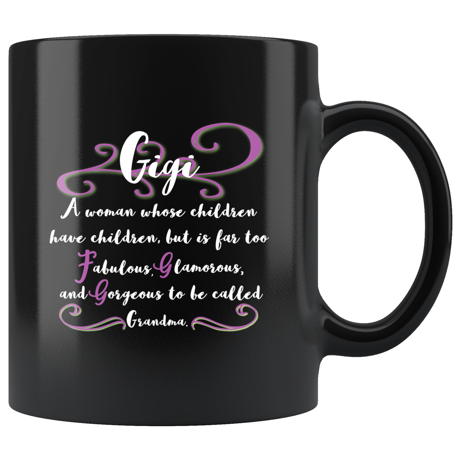 gigi gift black mug
