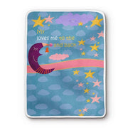 Loves Me to the Moon and Back Baby Blanket Personalize Add Name