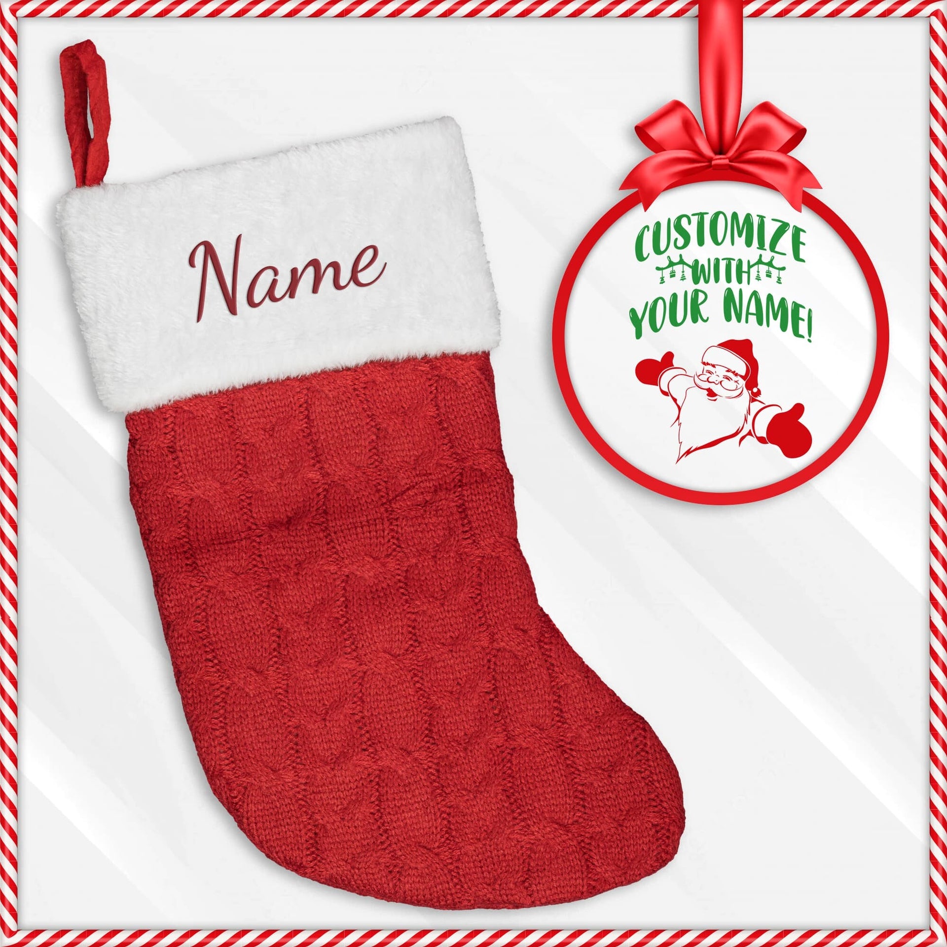 personalized red christmas stockings