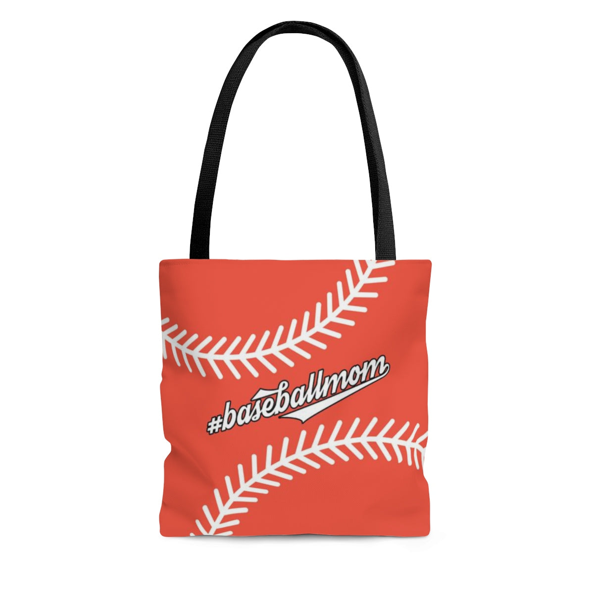 baseball mom orange tote bag