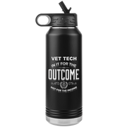 vet tech appreciation etched stainless steel black water bottle