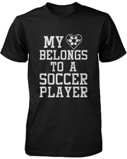 My heart belongs to a soccer player women's t-shirt