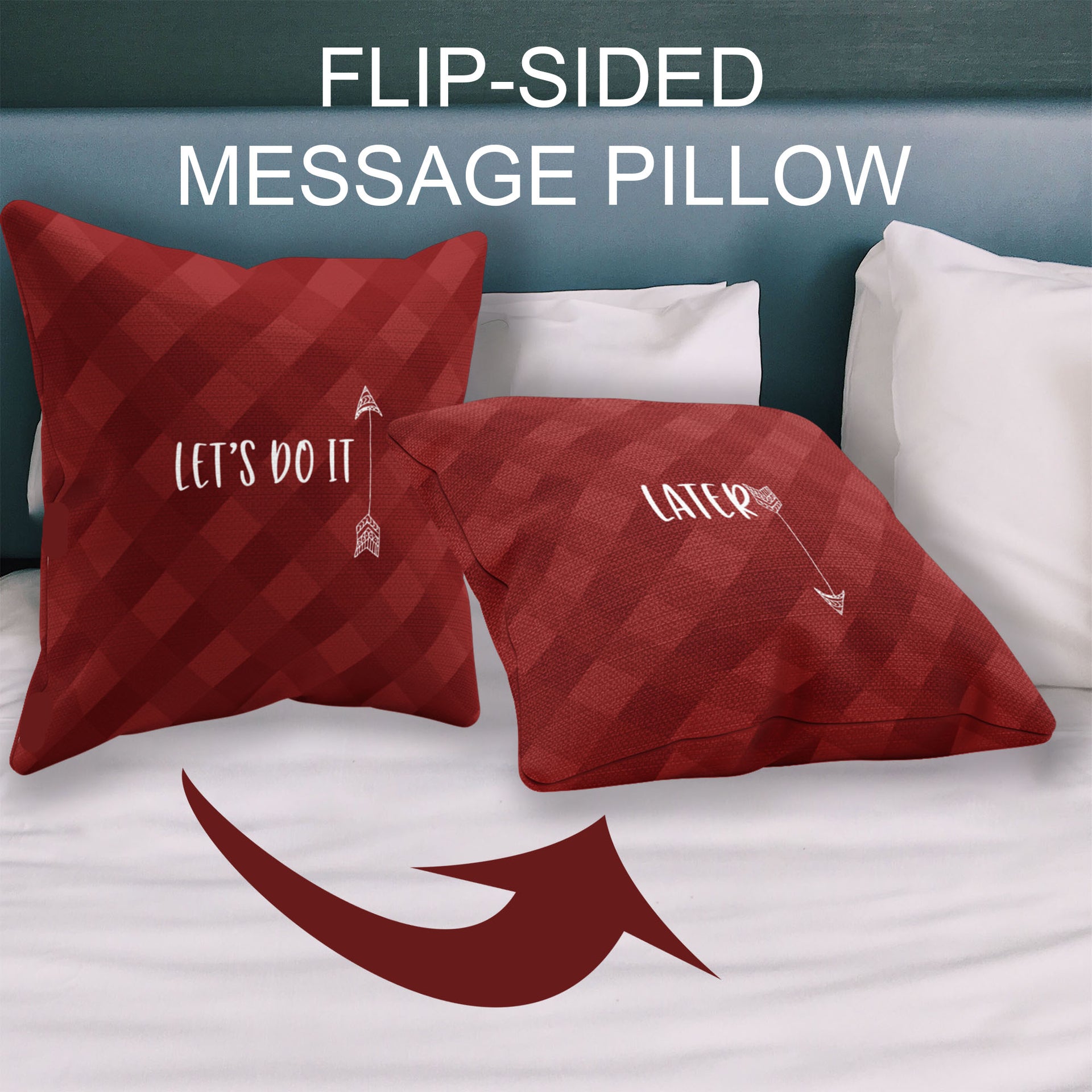 flip sided couples message pillow