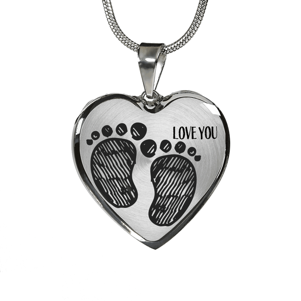 New Mother Necklace Bracelet Baby Footprints
