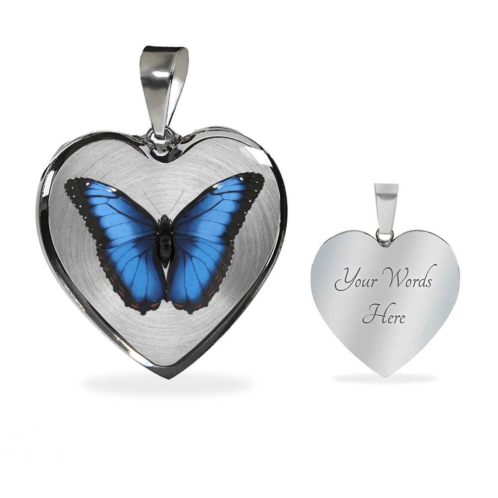 butterfly necklace add message inscription