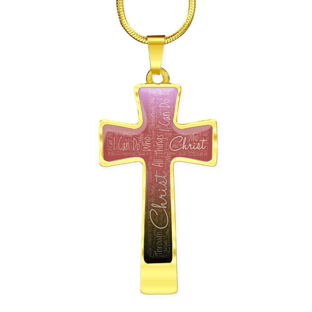 monogrammed bible quote cross necklace