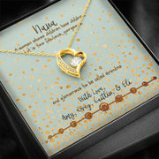 nana gift personalized message card with necklace in gift box