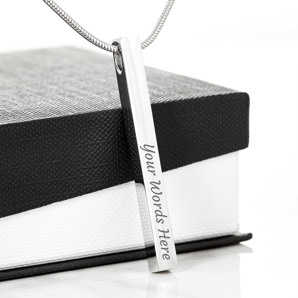 Personalized Engraved Front and Back Stick Necklace